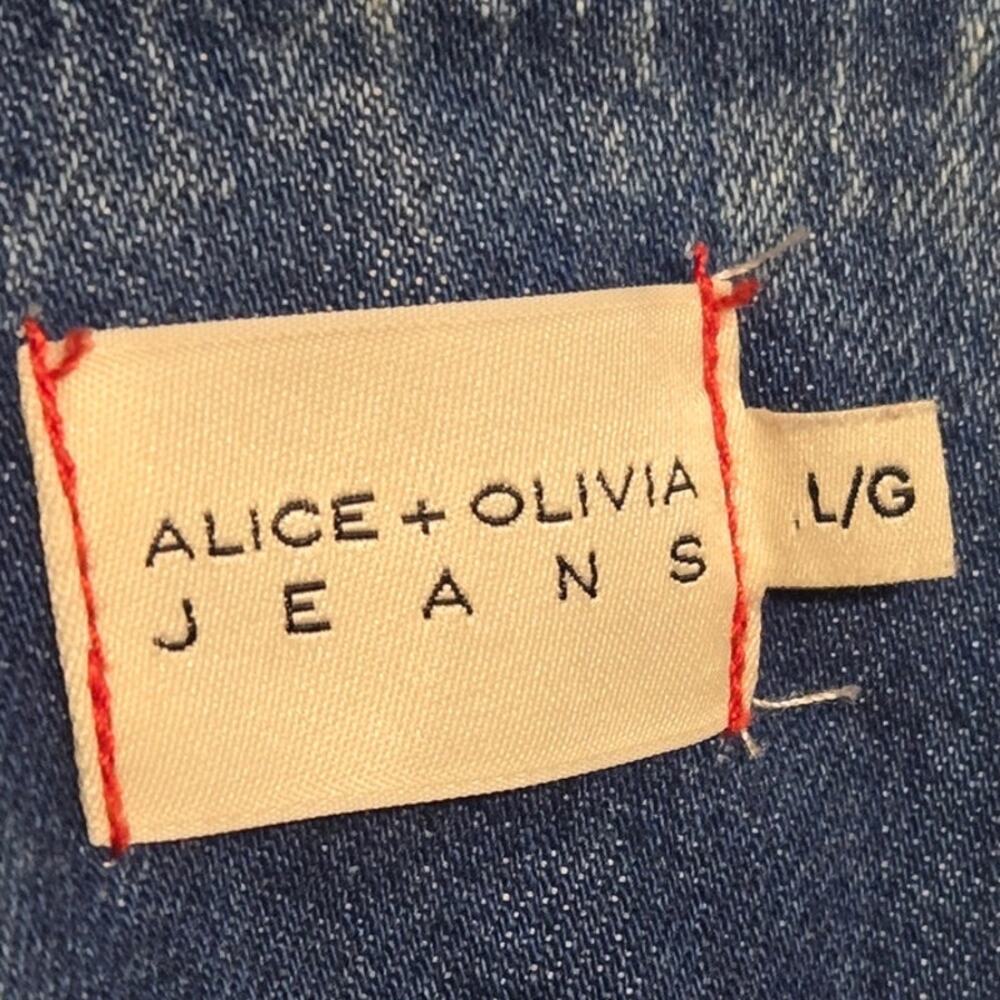 Alice + Olivia Belted Denim Mini Shirt Dress Casual Minimalist Western Large - Picture 6 of 7